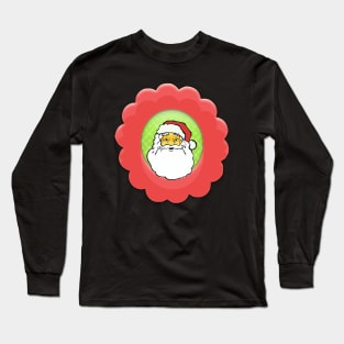 Merry Christmas Old Santa Face Long Sleeve T-Shirt